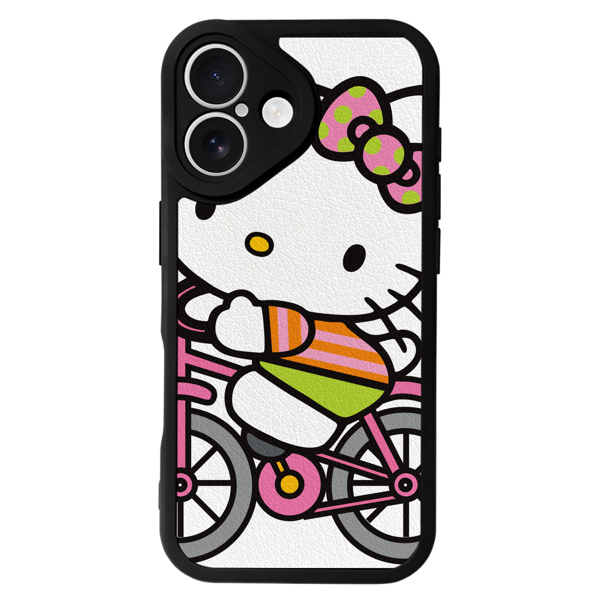 （画像用） Hello Kitty ハローキティ 【iPhone 16シリーズ対応】シリコンスマホケース（レザー調） 材質：シリコン